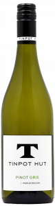 Bottle of Tinpot Hut white wine, Pinot Gris from Marlborough, New Zealand